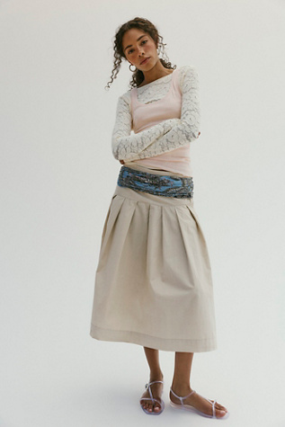 We The Free Skipper Pleated Chino Midi Skirt