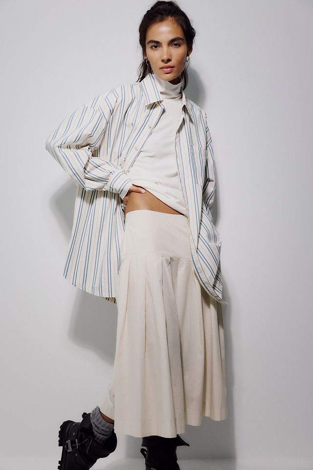 We The Free Skipper Pleated Chino Midi Skirt #5