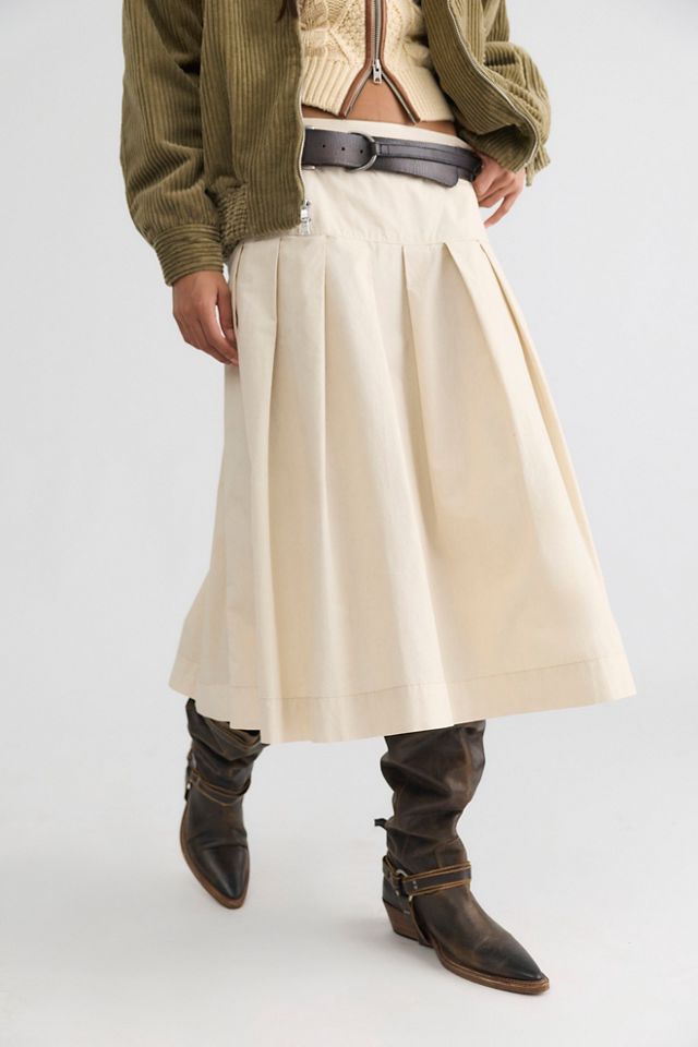 We The Free Skipper Pleated Chino Midi Skirt #1