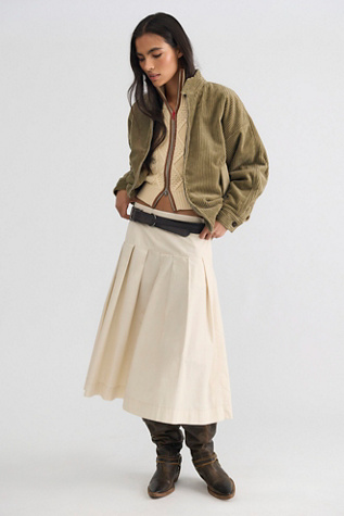 We The Free Skipper Pleated Chino Midi Skirt