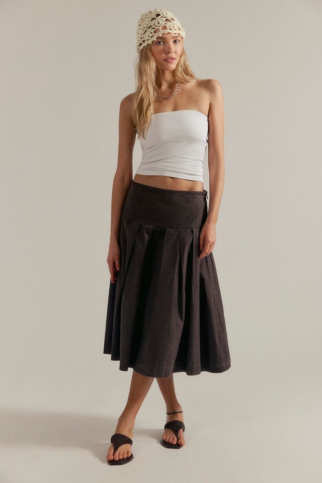 We The Free Skipper Pleated Chino Midi Skirt #1