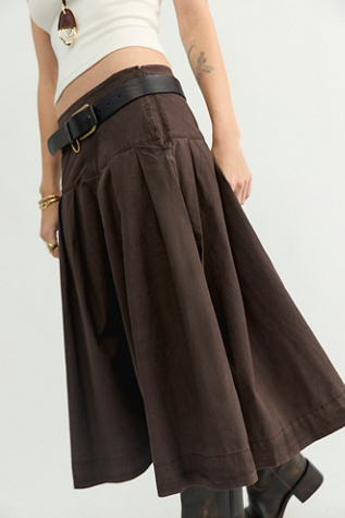 We The Free Skipper Pleated Chino Midi Skirt