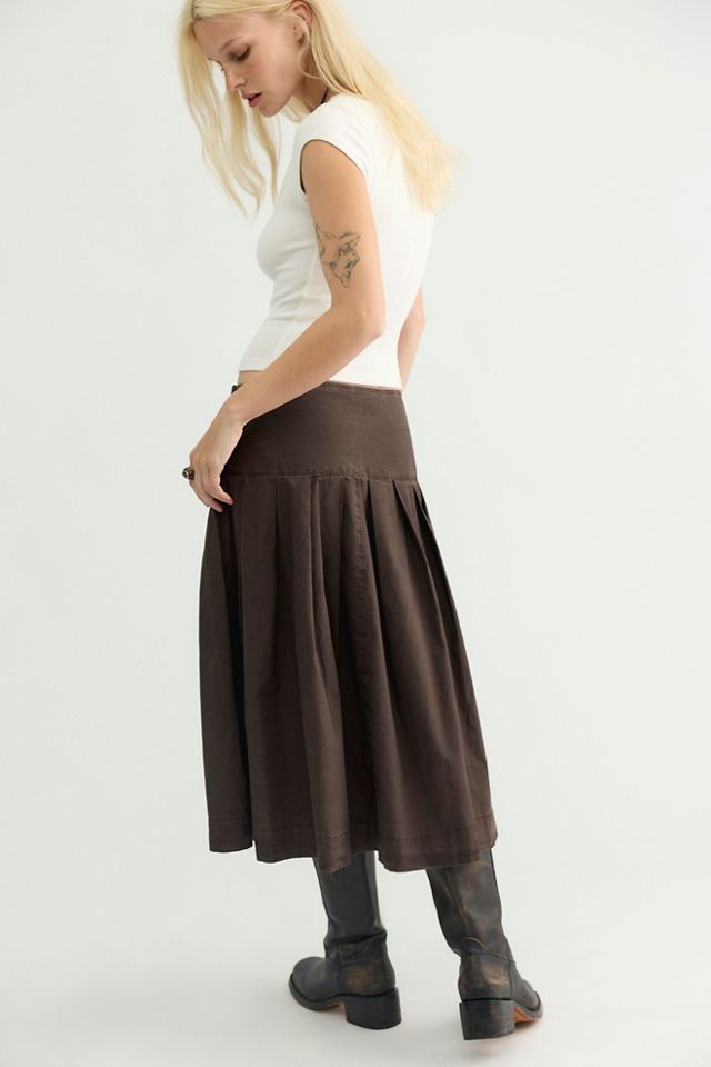 We The Free Skipper Pleated Chino Midi Skirt #2