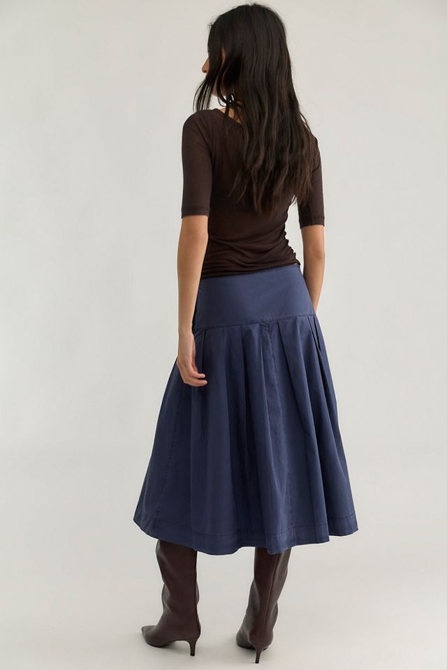 We The Free Skipper Pleated Chino Midi Skirt #1