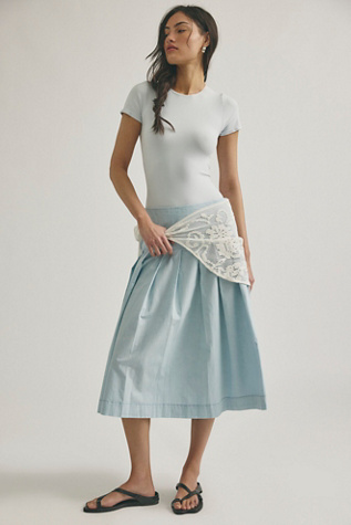 We The Free Skipper Pleated Chino Midi Skirt
