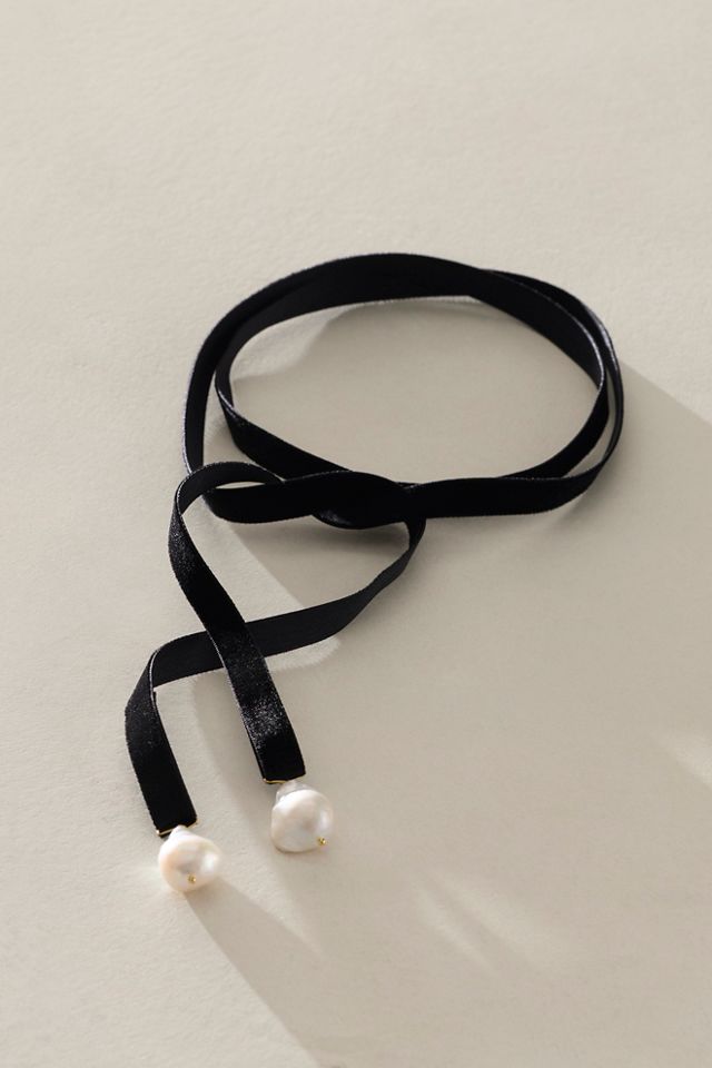 Kozakh Bolo Bow Pearl Necklace #1