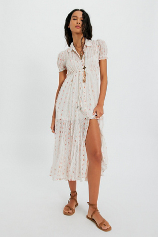 Western Skies Midi Dress by Free People in White, Size: S
