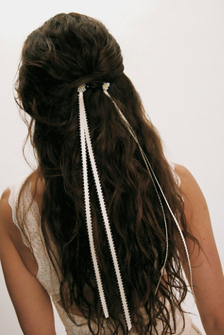 Curried Myrrh Zaira Barrettes at Free People in White