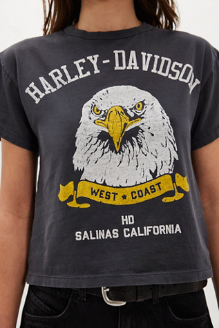 The Bureau Harley Davidson Eagle Baby Tee at Free People in Black, Size: S