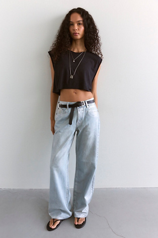 OneTeaspoon Jackson Wide-Leg Metallic Jeans