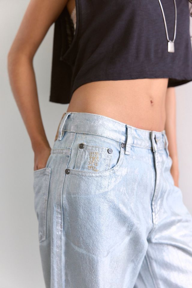 OneTeaspoon Jackson Wide-Leg Metallic Jeans #3