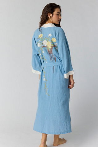 Don’t Worry Baby Robe Top by Intimately at Free People in Blue, Size: L