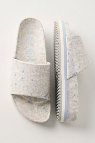 Fleks East Beach Platform Slides at Free People in White, Size: US 9