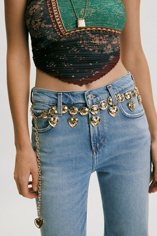 Love Letter Chain Belt by Free People in Gold