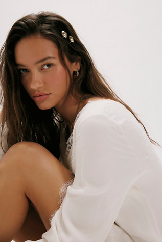 Nox Barrettes Set Of 2 by Free People in Gold