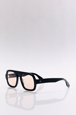 Elisa Johnson Jane Aviator Sunglasses at Free People in Black