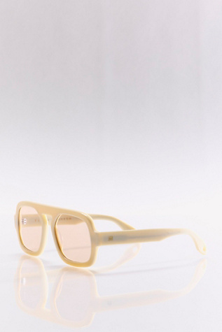 Elisa Johnson Jane Aviator Sunglasses at Free People in White