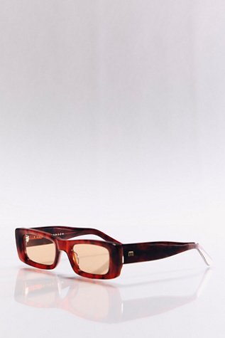 Женские солнцезащитные очки Elisa Johnson Flynn Rectangle Sunglasses, цвет: Тёмно-бордовый / Черепаховый — фото 2