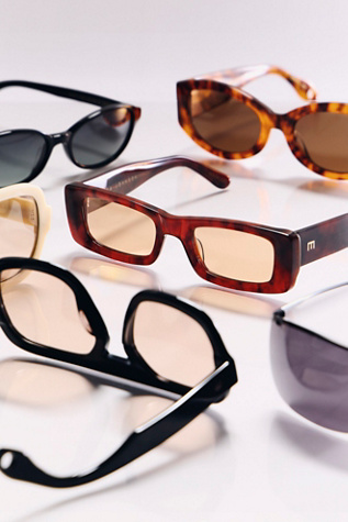 Elisa Johnson Flynn Rectangle Sunglasses at Free People in Red