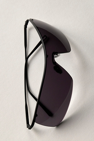 Женские солнцезащитные очки Elisa Johnson Vito Wrap Around Sunglasses, цвет: Чёрный — фото 2