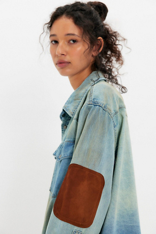 Found Western Denim Button Down at Free People in Blue, Size: L