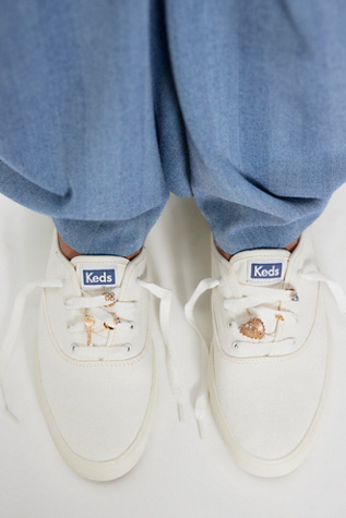 Keds Champion Gender-Neutral Canvas Lace-Up Sneakers at Free People in White, Size: US 7