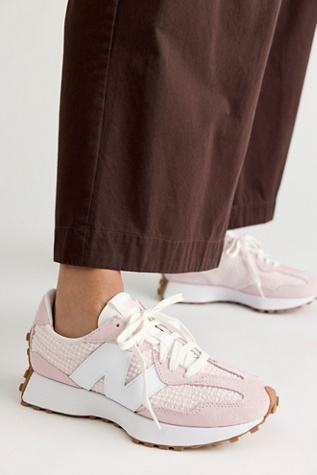 New Balance 327 Gingham Sneakers at Free People in Pink, Size: US 8
