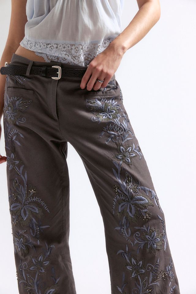 Pantalon évasé orné Taylen #1