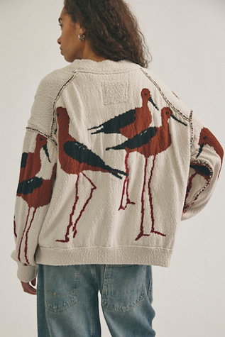 We The Free Sandpiper Cardi at Free People in Ivory Combo, Size: XS