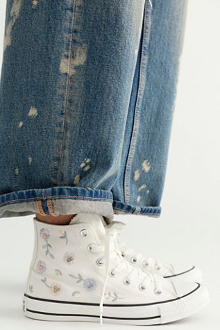 Baskets montantes Chuck Taylor All Star à fleurs en paillettes