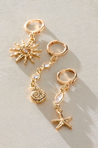 Syd Bikini Charm Pack Of 3 by Free People in Gold