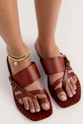 Capeside Toe Loop Sandals by Free People in Brown, Size: US 7