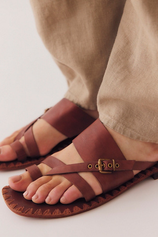 Capeside Toe Loop Sandals by Free People in Brown, Size: US 7
