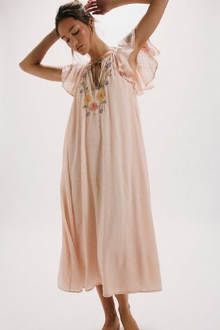 Dahlia Embroidered Tiered Maxi Dress | Free People