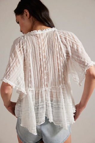 Женский топ Free People In Your Dreams Lace Top, цвет: Слоновая кость — фото 3
