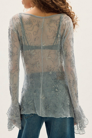 Женский топ Free People One Night Out Long Sleeve Embellished Top, цвет: Feather Dust — фото 2
