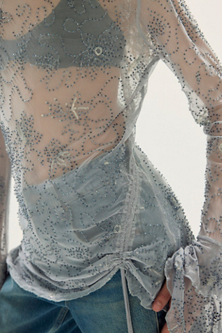 Женский топ Free People One Night Out Long Sleeve Embellished Top, цвет: Feather Dust — фото 4