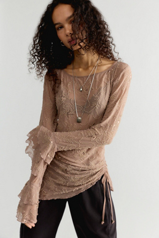 One Night Out Long Sleeve Embellished Top