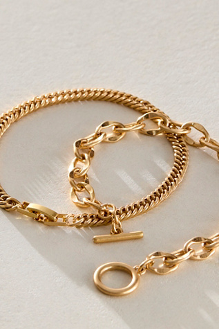 Dallas Metal Bracelet by Free People in Gold