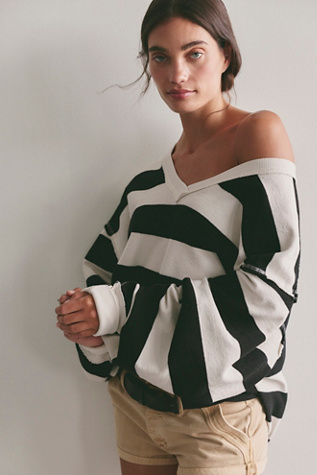 We The Free Venice V-Neck Striped Sweatshirt