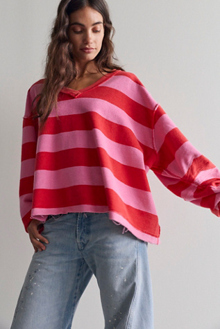 We The Free Venice V-Neck Striped Sweatshirt