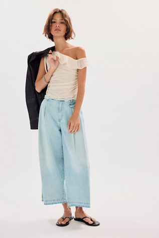Pantalon en denim court Donna AMO