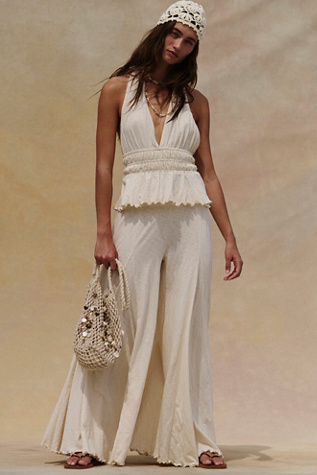 Delmare Jersey Pant Set by free-est at Free People in White, Size: XL