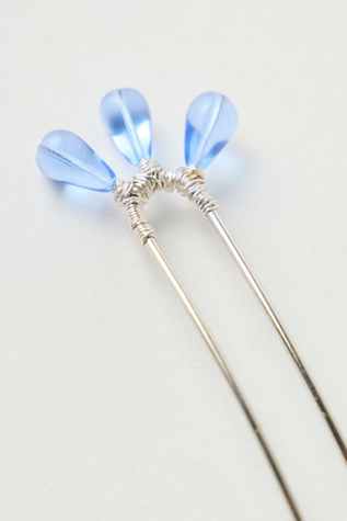 Женские аксессуары для волос Curried Myrrh Manju Teardrop Hair Pin, цвет: Синий — фото 2