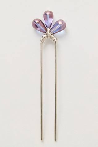 Manju Teardrop Hair Pin by Curried Myrrh at Free People in Purple