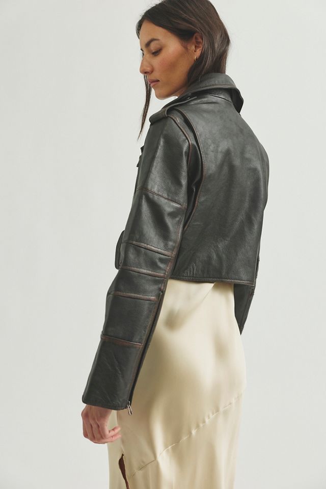 We The Free Kiko Cropped Moto Leather Jacket #1