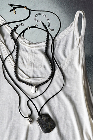 Celine Semiprecious Stone Choker at Free People in Onyx