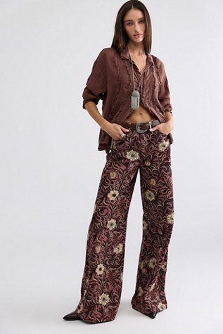 Wrangler Canyon Floral Wide-Leg Jeans by Free People