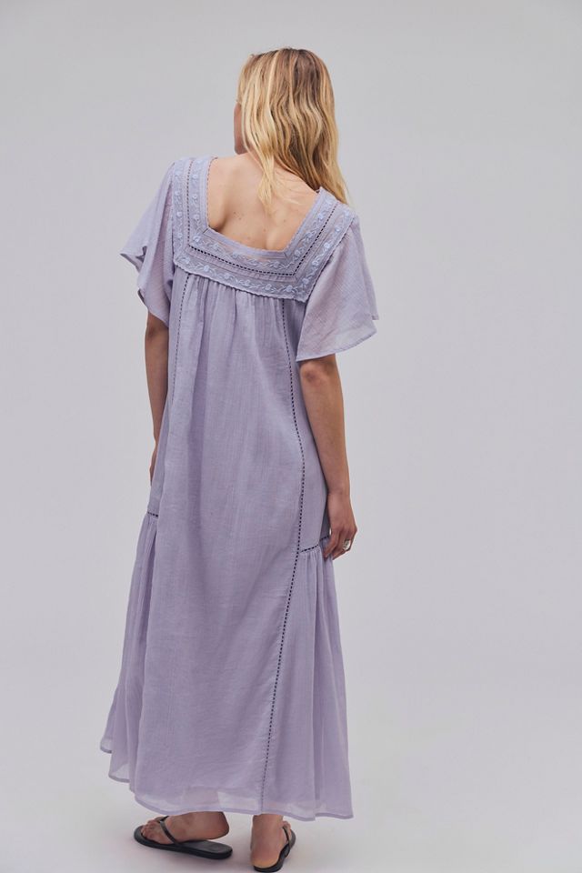 knee length dresses for ladies FREE PEOPLE Maxi BLUEBELL Patchwork Tiered Dress main image 1