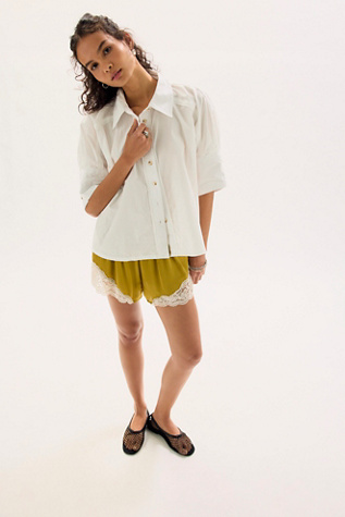 Женский топ We The Free Seaside Cotton Button Down, цвет: Слоновая кость — фото 3